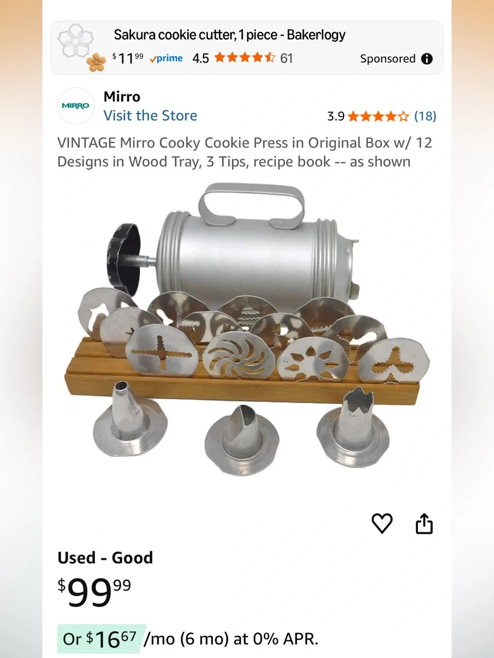 Vintage Mirro Cookie and Pastry Press - Silver 12 designs and 3 pastry tips